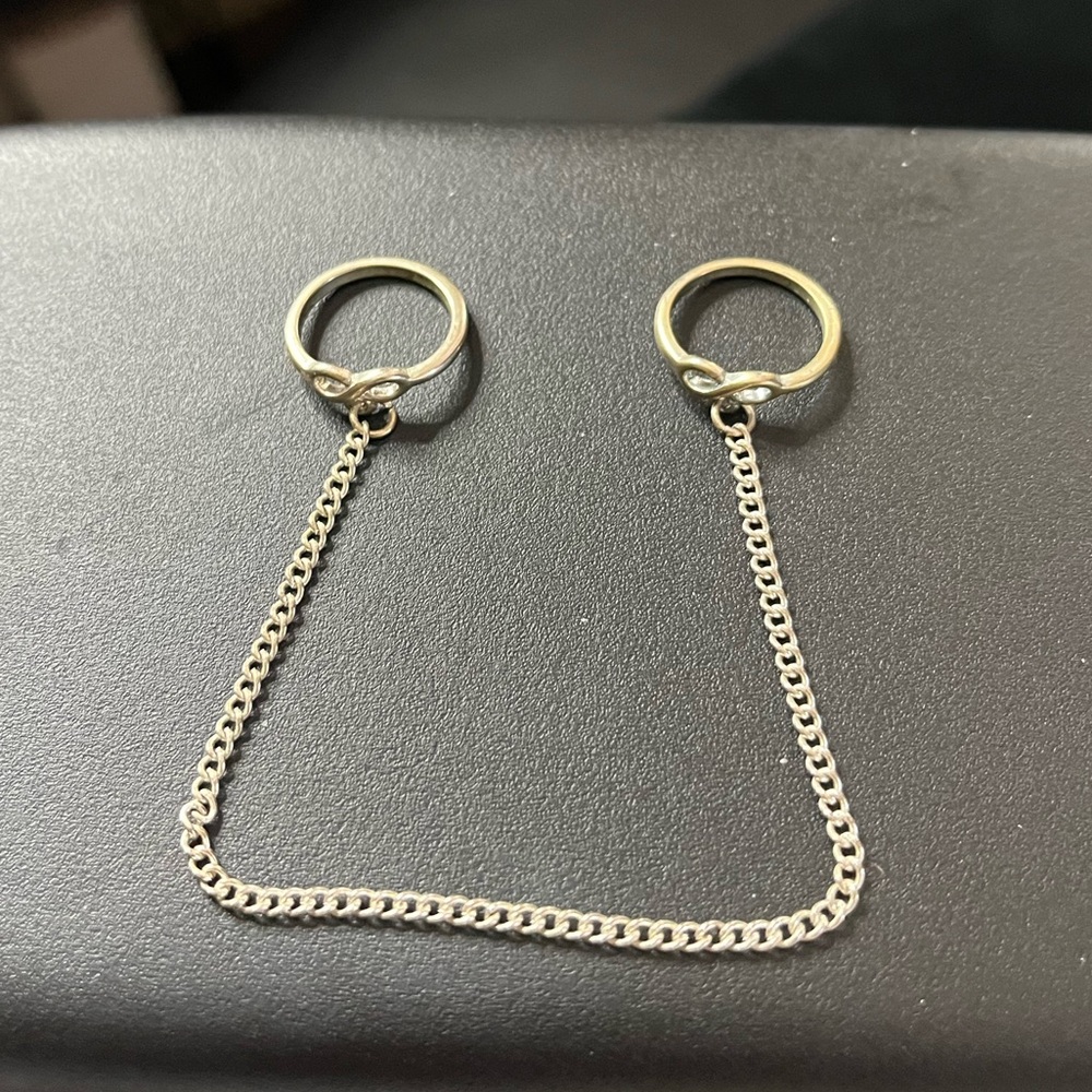 Minimal Double Ring Chain Connector in Gold Tone